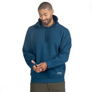 Water-Repellent Pullover Hoodie - Relaxed Fit Dark Navy