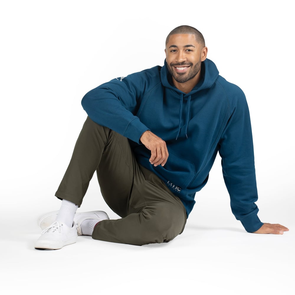 Water-Repellent Pullover Hoodie - Relaxed Fit Dark Navy - Image 5