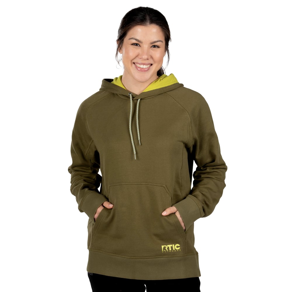 Water-Repellent Pullover Hoodie - Athletic Fit Olive - Image 2