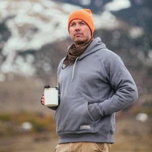 Water-Repellent Pullover Hoodie - Athletic Fit Gray Stone