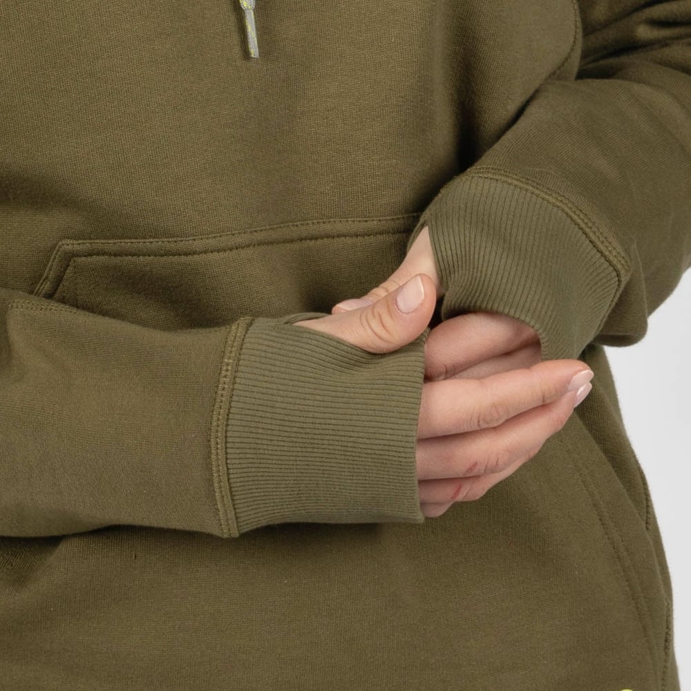 Water-Repellent Pullover Hoodie - Athletic Fit Olive - Image 5