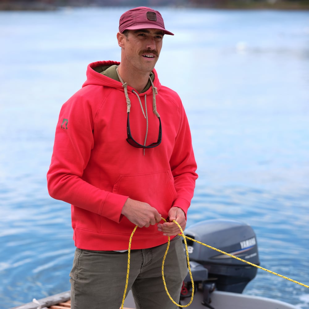 Water-Repellent Pullover Hoodie - Athletic Fit Scarlet