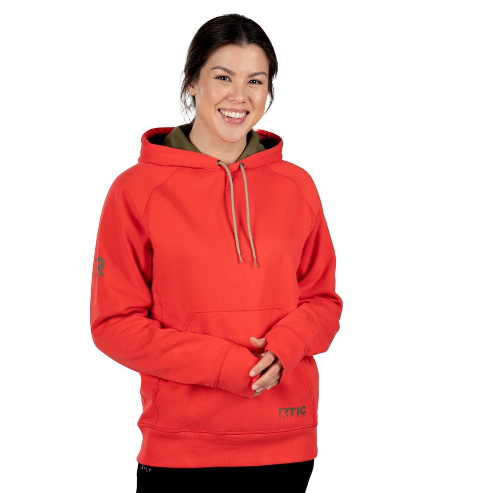 Water-Repellent Pullover Hoodie - Athletic Fit Scarlet - Image 3