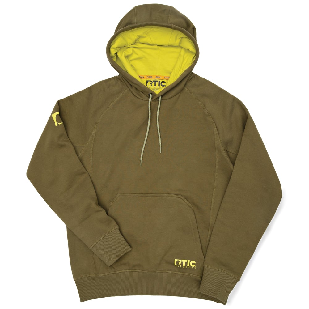 Water-Repellent Pullover Hoodie - Athletic Fit Olive - Image 3